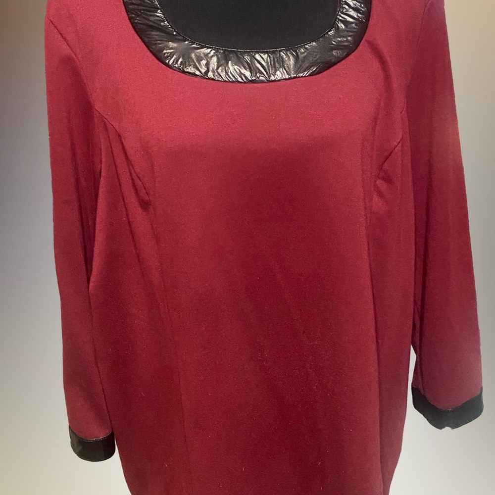 Bob Mackie Faux Leather Trim Tunic